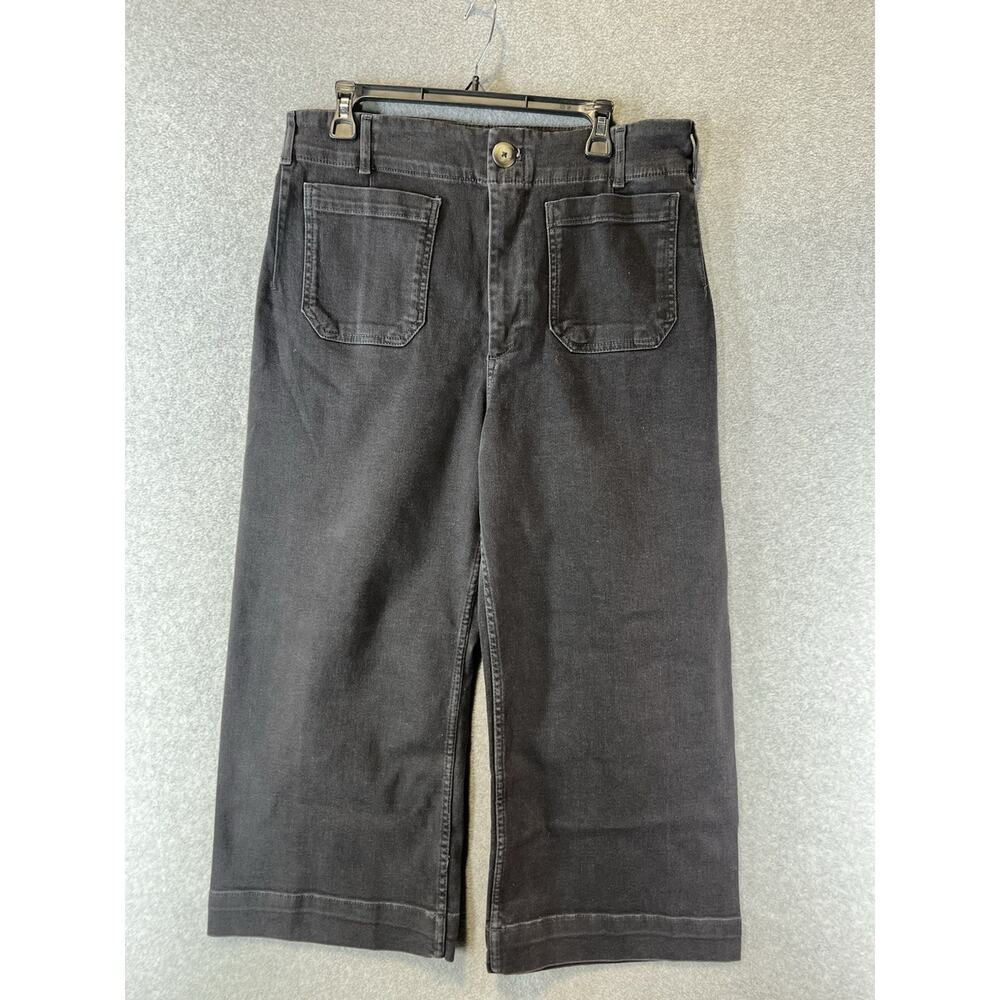 Anthropologie Maeve Colette Cropped Jeans Size 32 Petite Black